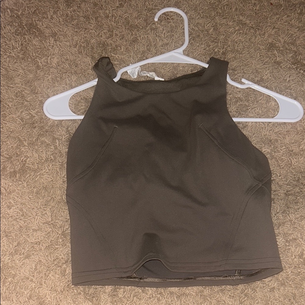 Lululemon Athletica Orange Fitted Crop Tank Top